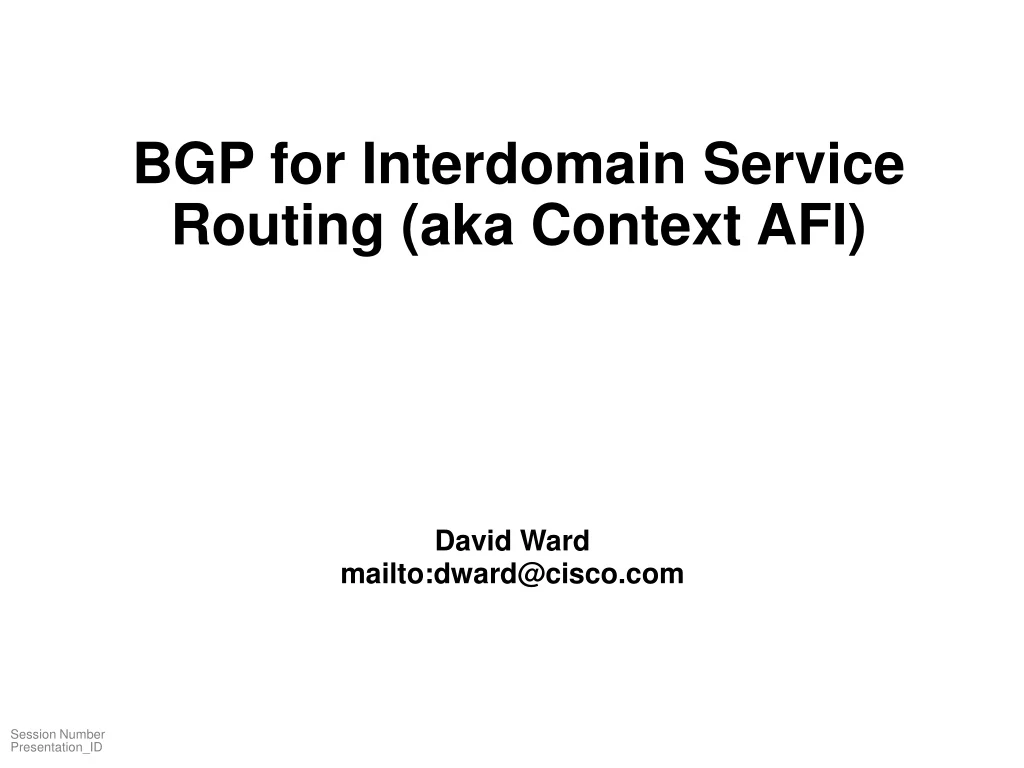 bgp for interdomain service routing aka context afi