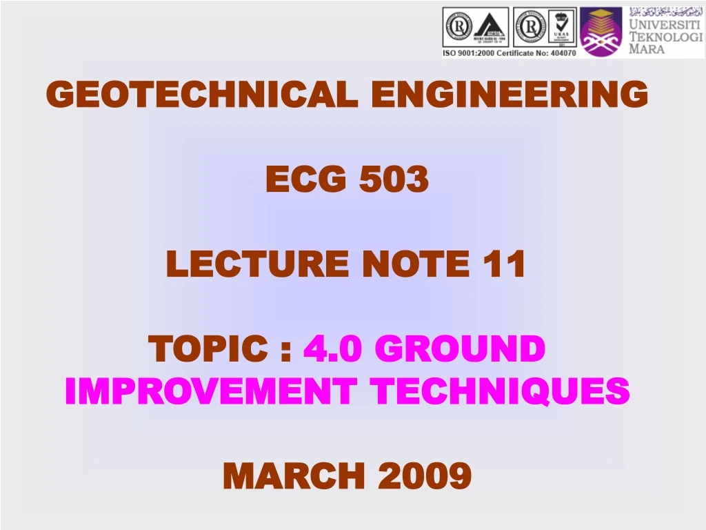geotechnical engineering ecg 503 lecture note