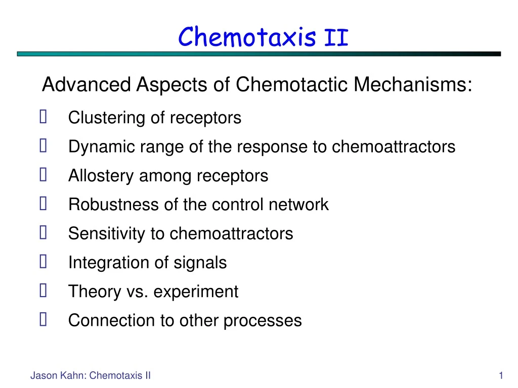 chemotaxis ii