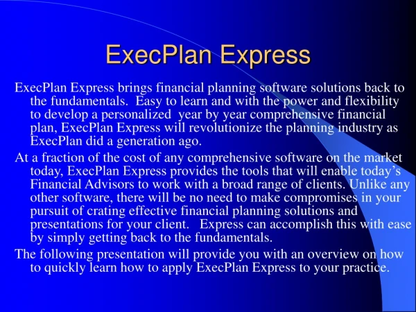 ExecPlan Express