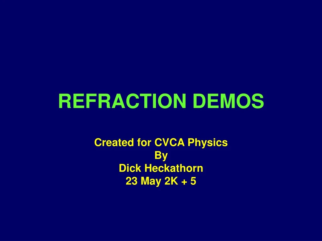 refraction demos