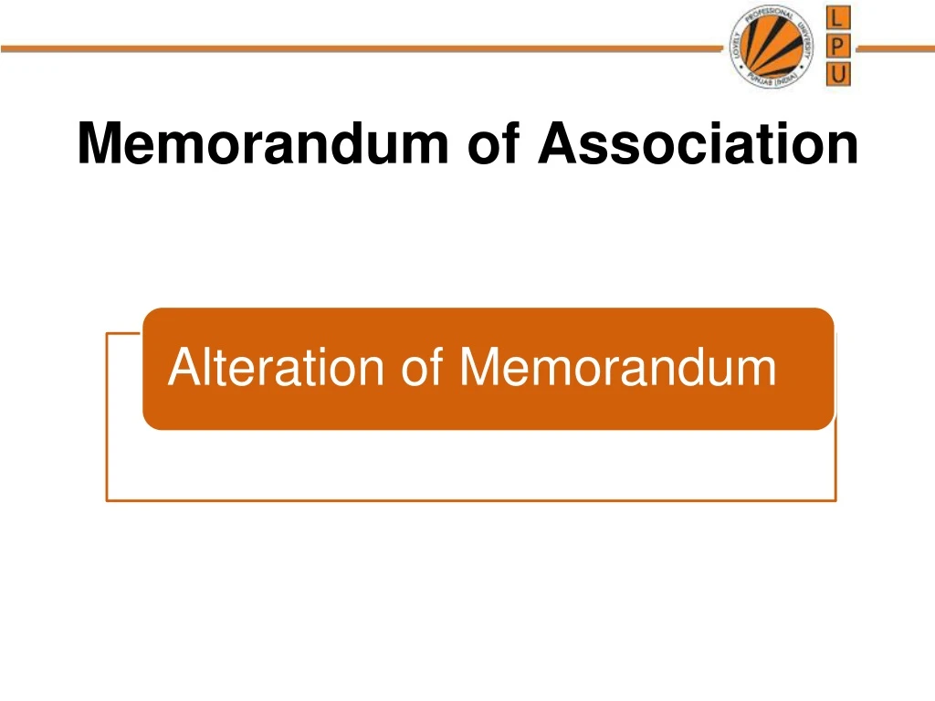 memorandum of association