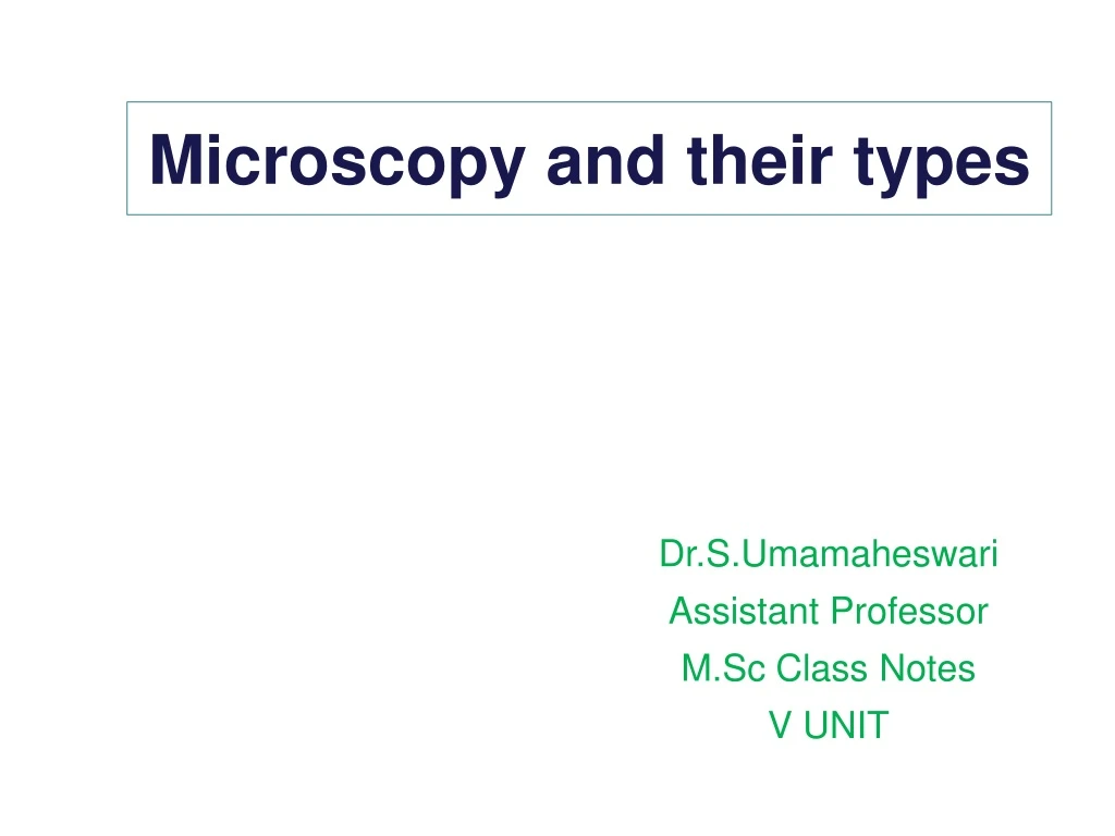 microscopy and their types