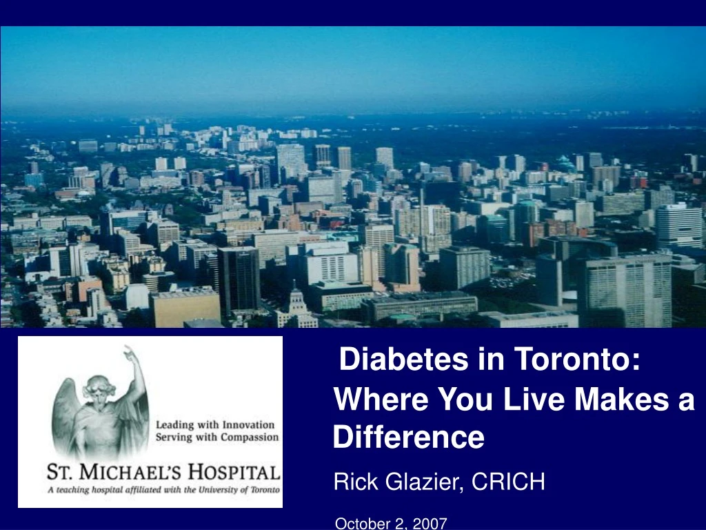 diabetes in toronto where you live makes a difference