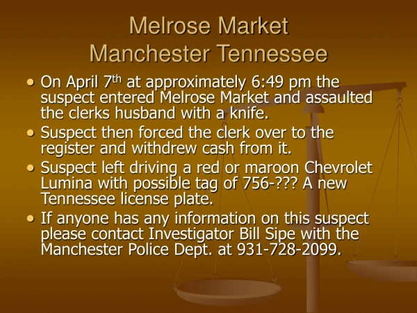 Melrose Market Manchester Tennessee