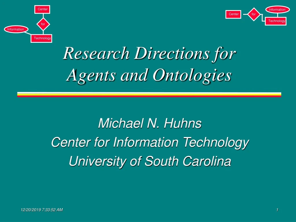 research directions for agents and ontologies