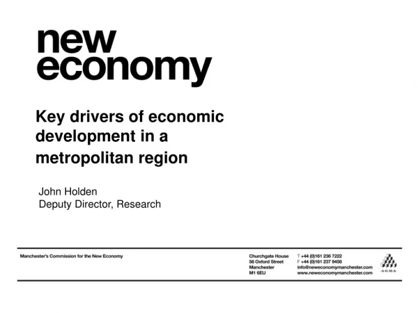 Key drivers of economic development in a metropolitan region