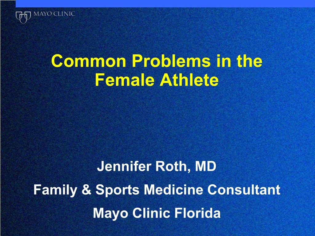 common problems in the female athlete