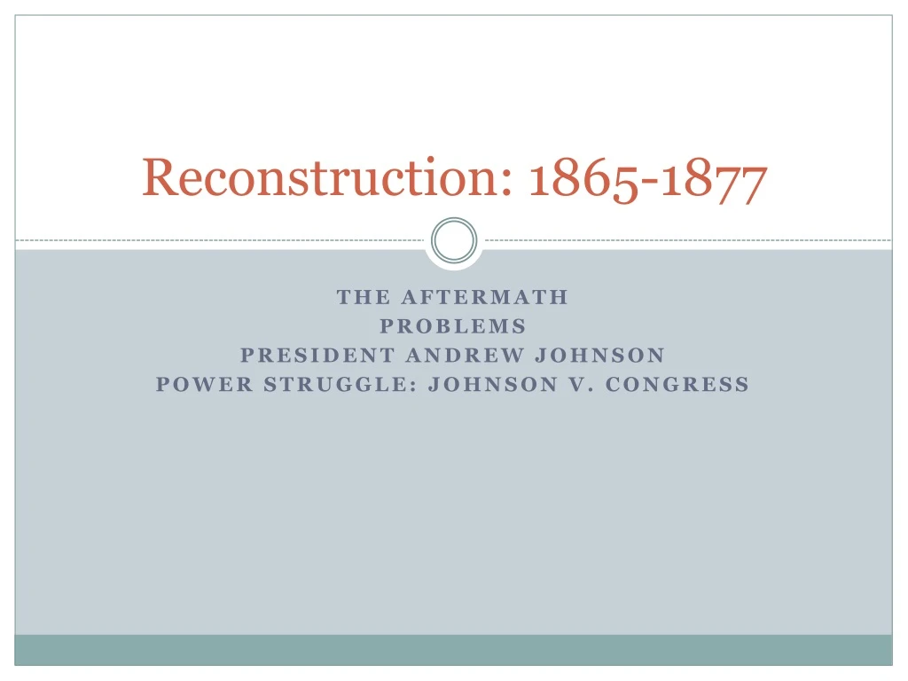 reconstruction 1865 1877