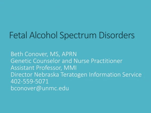 Fetal Alcohol Spectrum Disorders