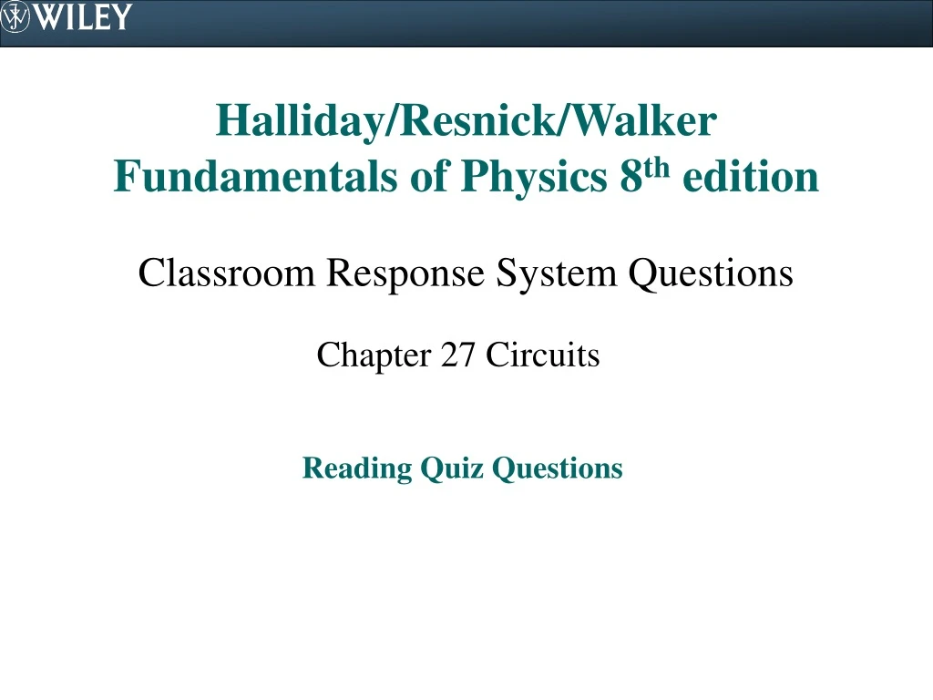 halliday resnick walker fundamentals of physics