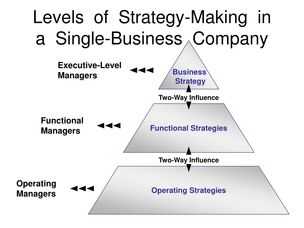 levels of strategy making in a single business company
