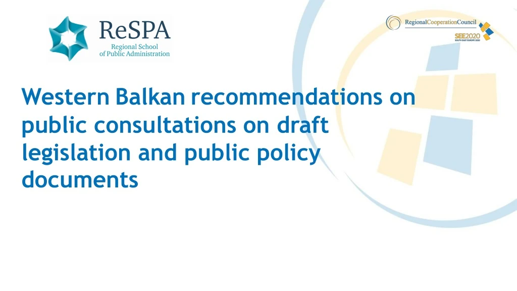 western balkan recommendations on public