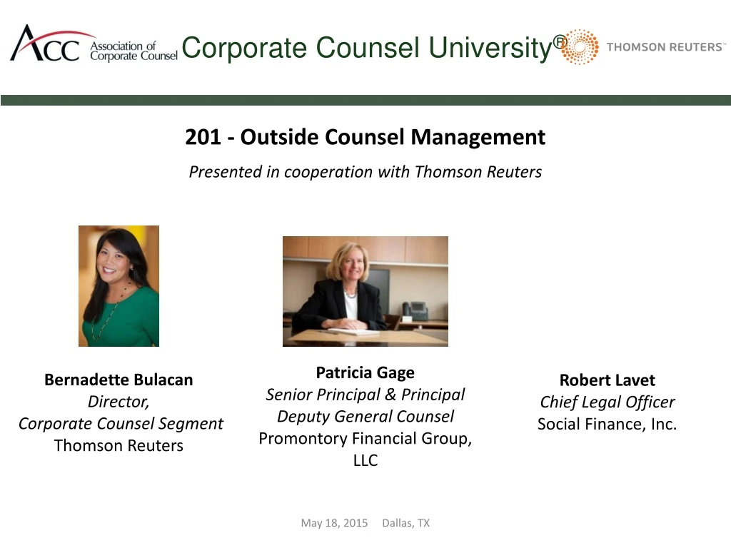 201 outside counsel management