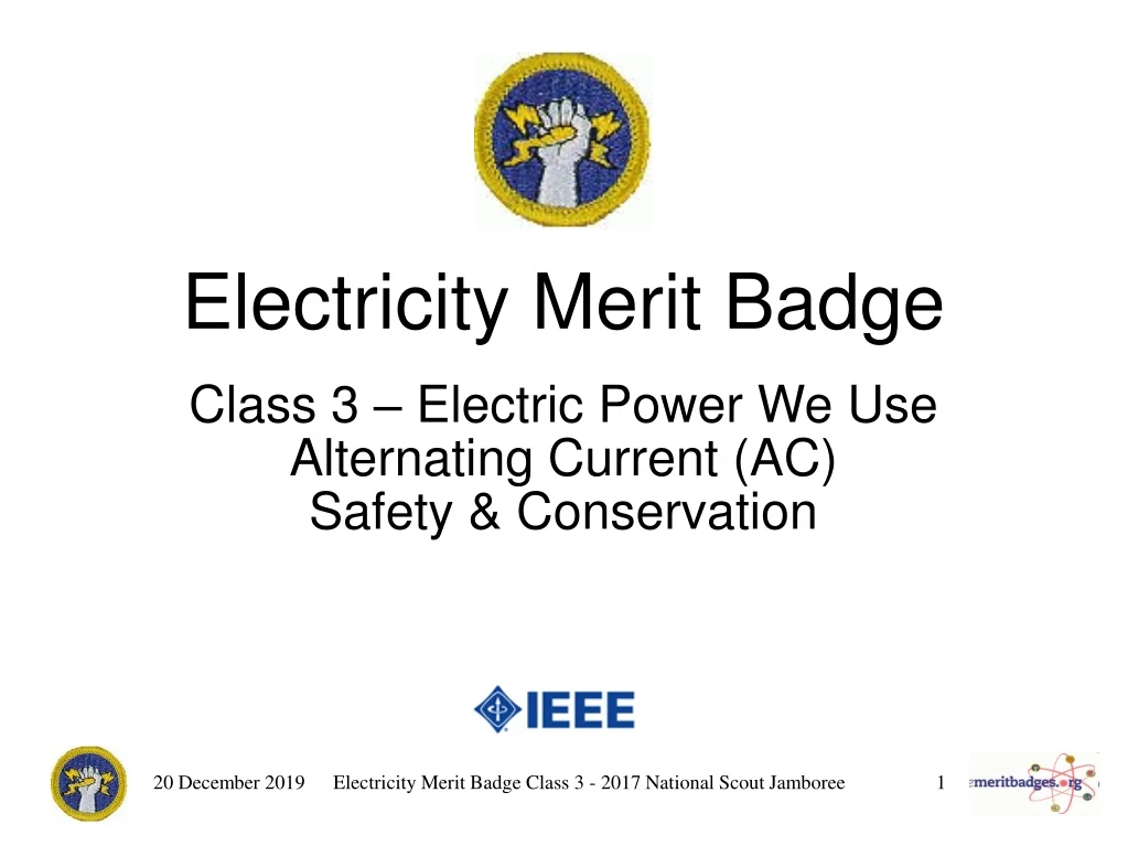 electricity merit badge class 3 2017 national