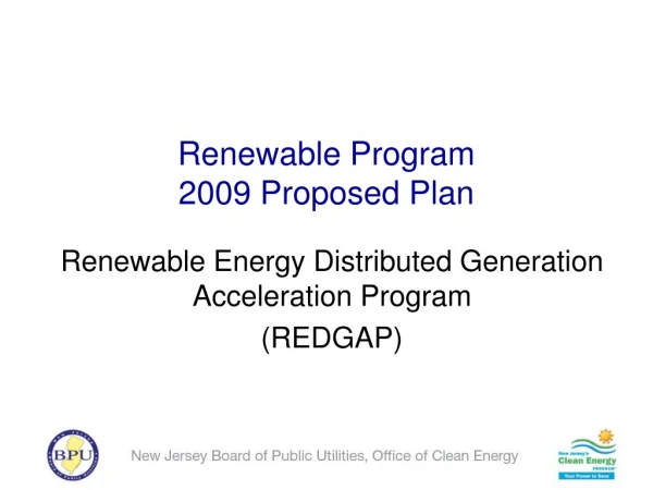 Renewable Program 2009 Proposed Plan