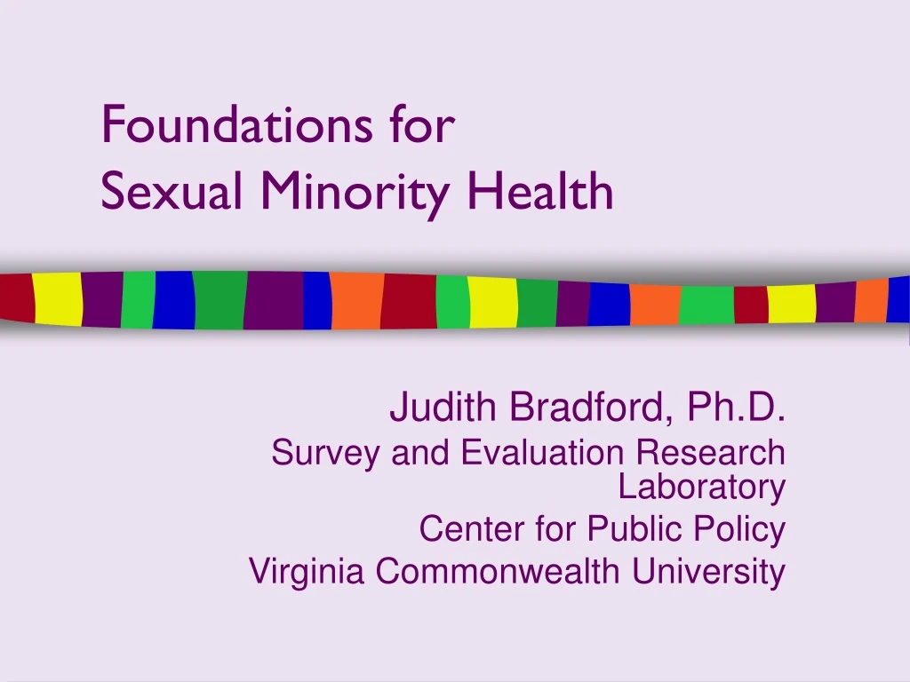 foundations for sexual minority health