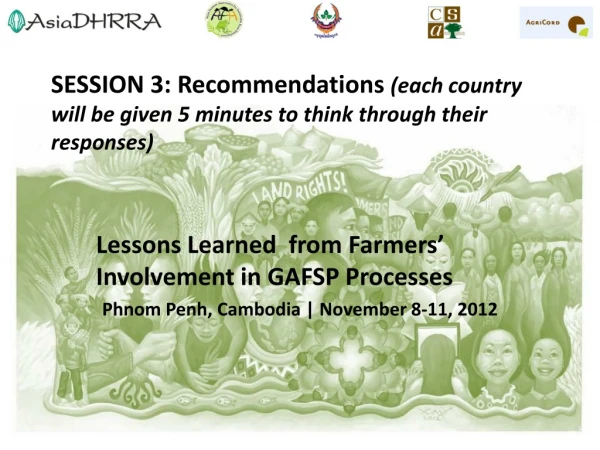 Lessons Learned  from Farmers’ Involvement in GAFSP Processes