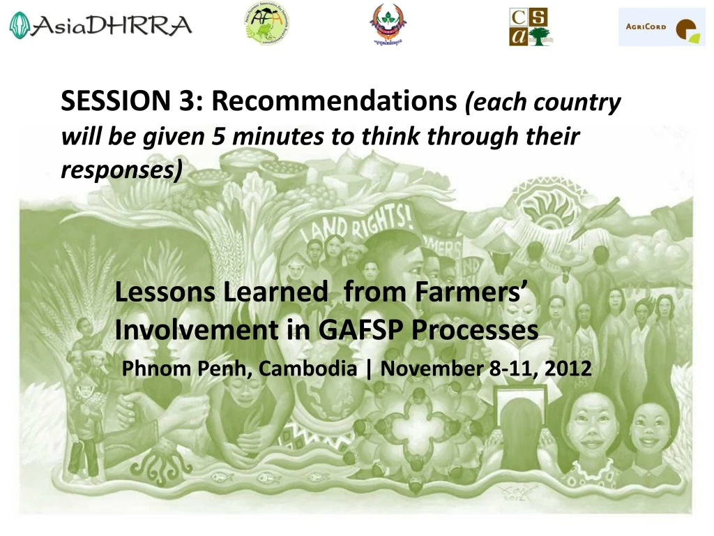 session 3 recommendations each country will be given 5 minutes to think through their responses