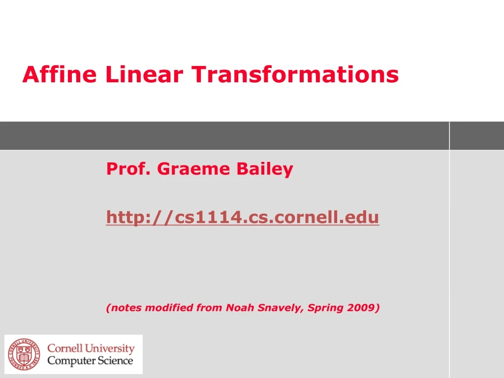 affine linear transformations