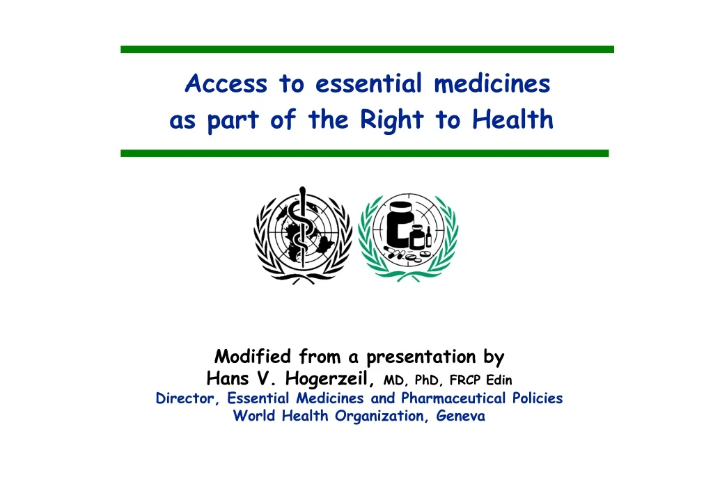 access to essential medicines as part
