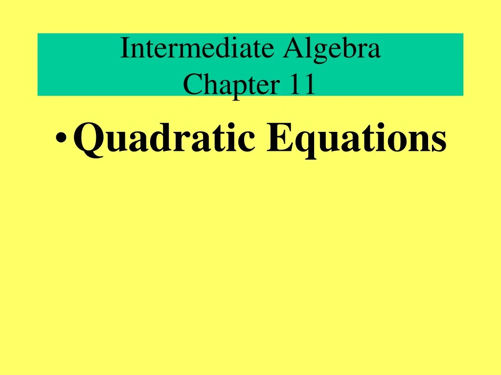 intermediate algebra chapter 11