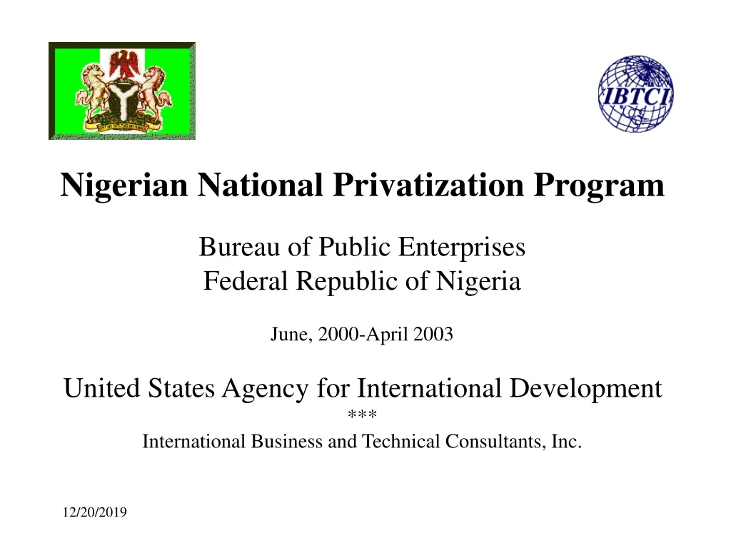 nigerian national privatization program bureau