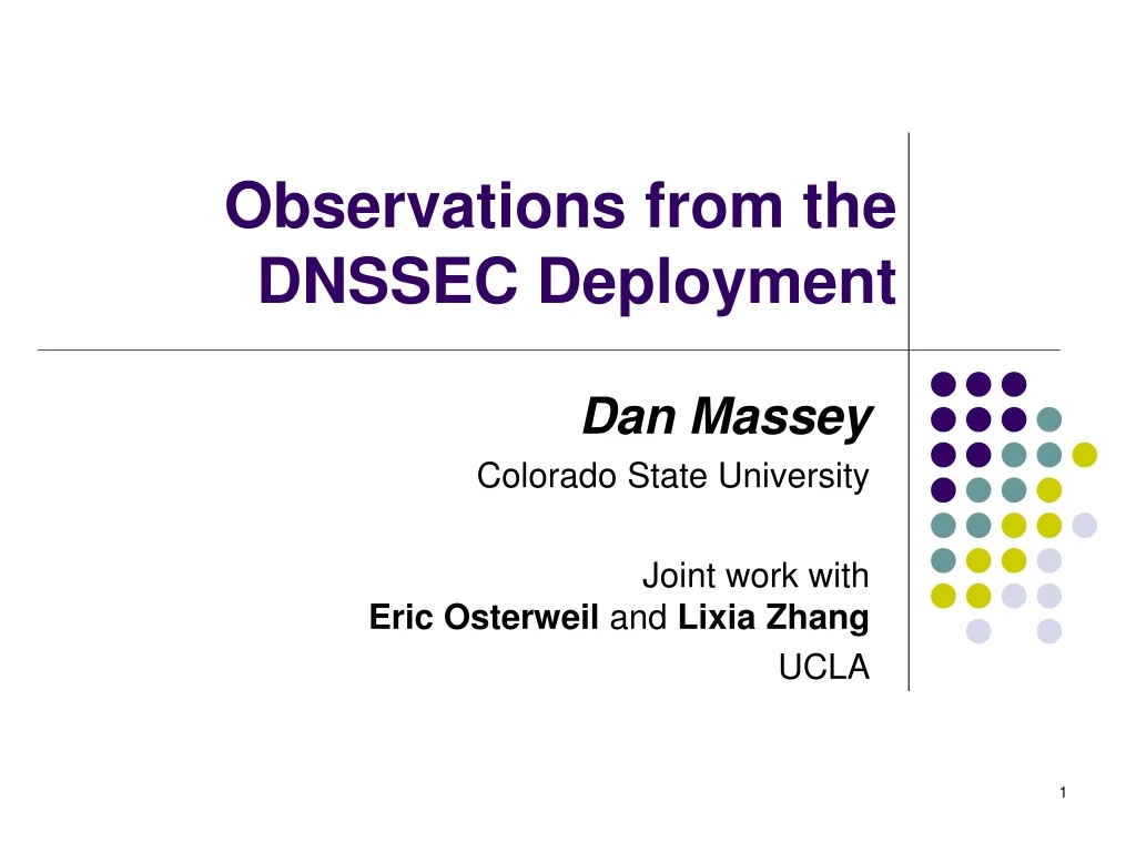 observations from the dnssec deployment