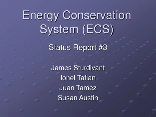 Energy Conservation System (ECS)