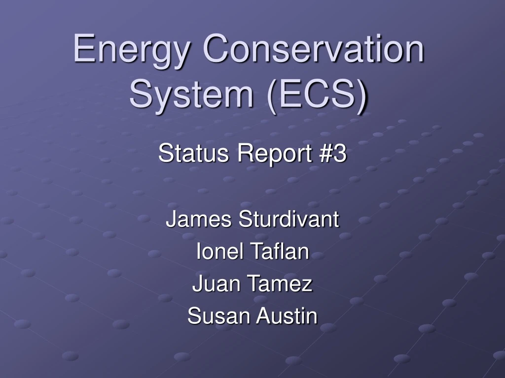energy conservation system ecs