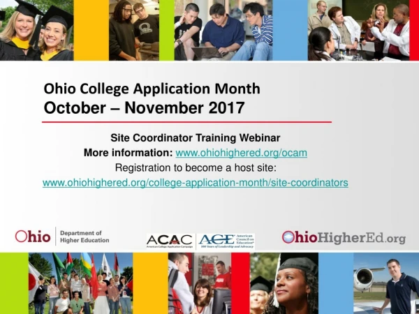 Ohio College Application Month October – November 2017