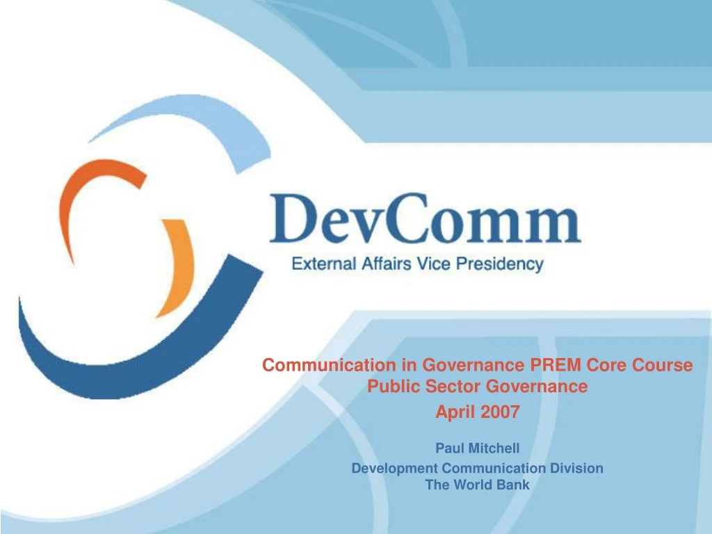 communication in governance prem core course