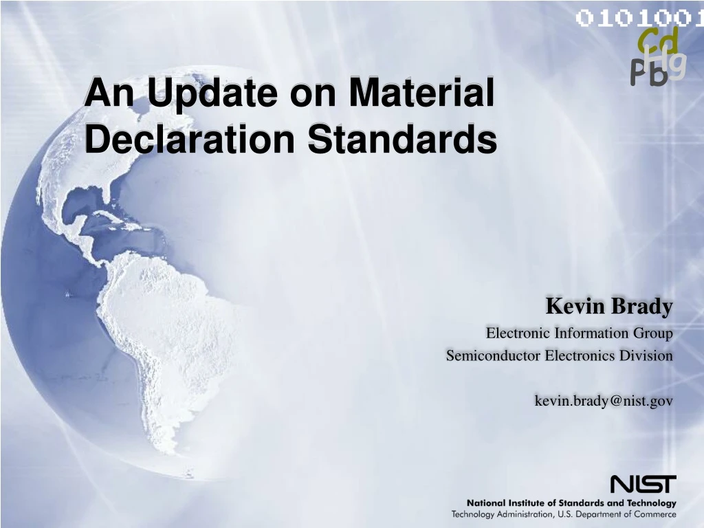 an update on material declaration standards