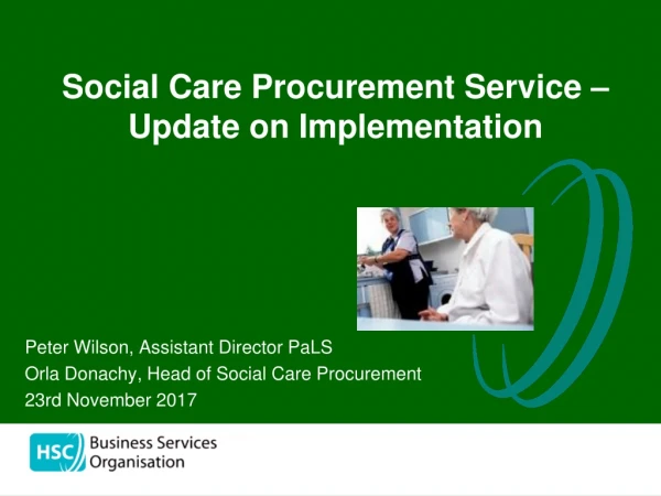Social  Care Procurement Service – Update on Implementation