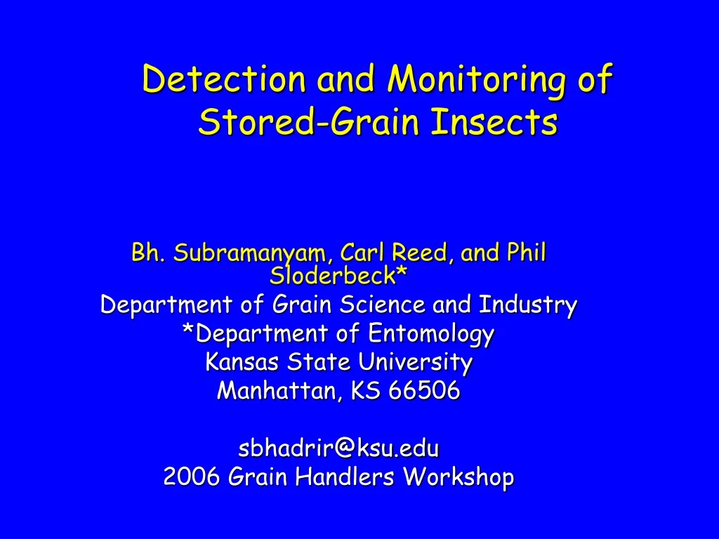 detection and monitoring of stored grain insects