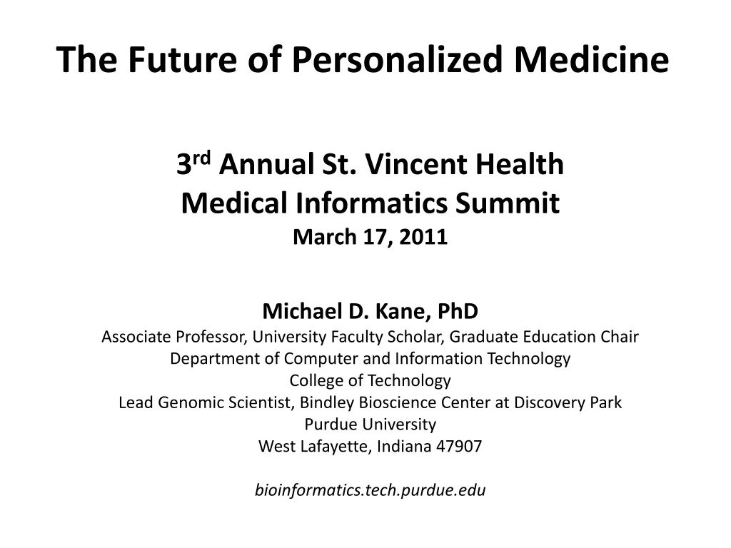 the future of personalized medicine