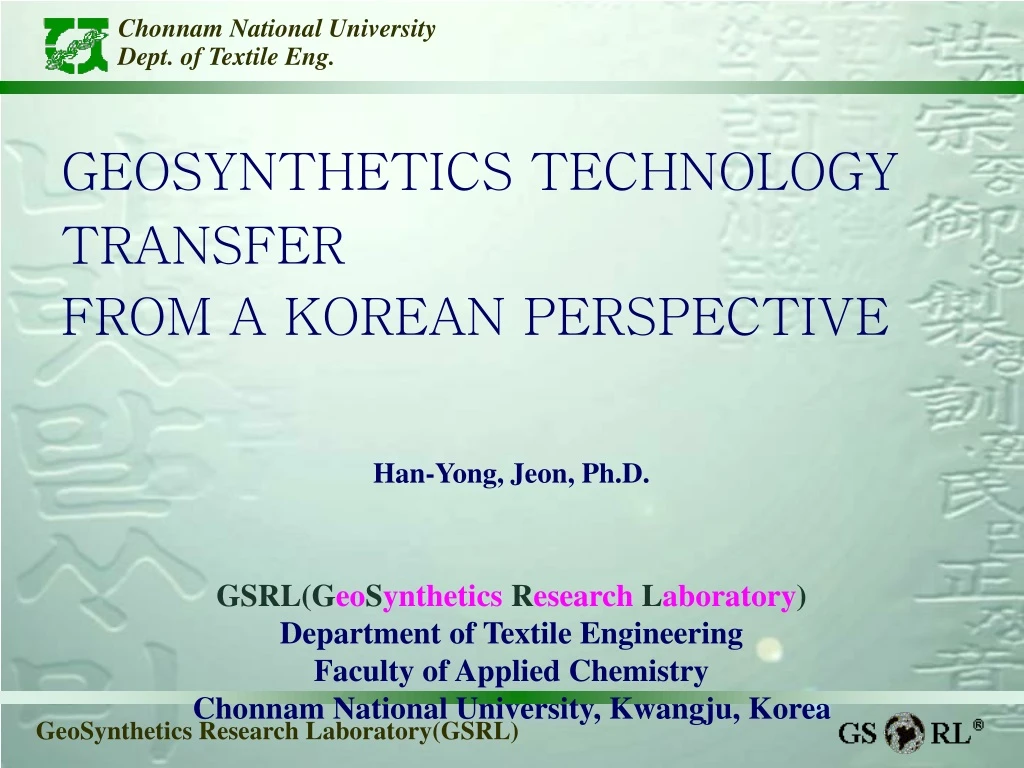 geosynthetics technology transfer from a korean