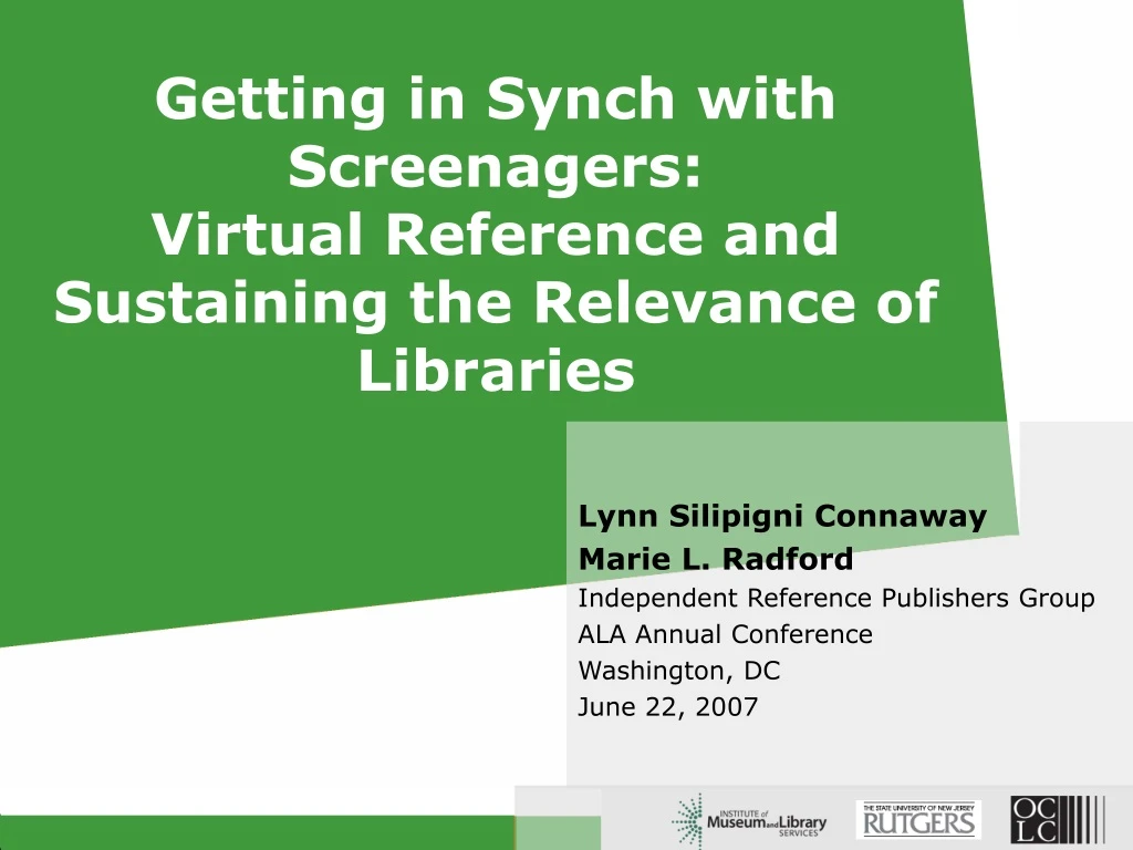 getting in synch with screenagers virtual reference and sustaining the relevance of libraries