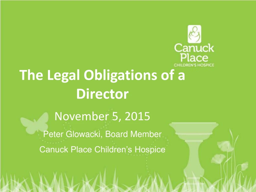 the legal obligations of a director november