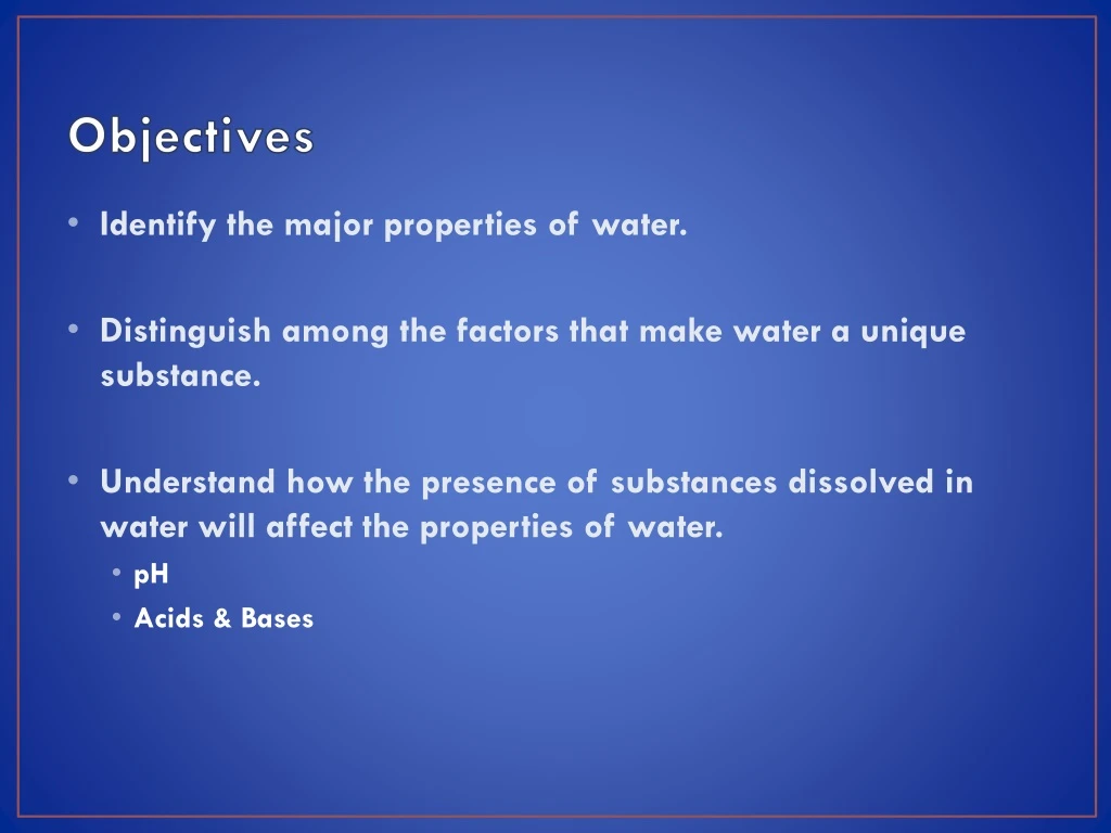 objectives