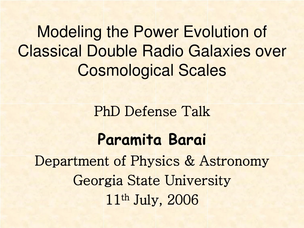 modeling the power evolution of classical double radio galaxies over cosmological scales