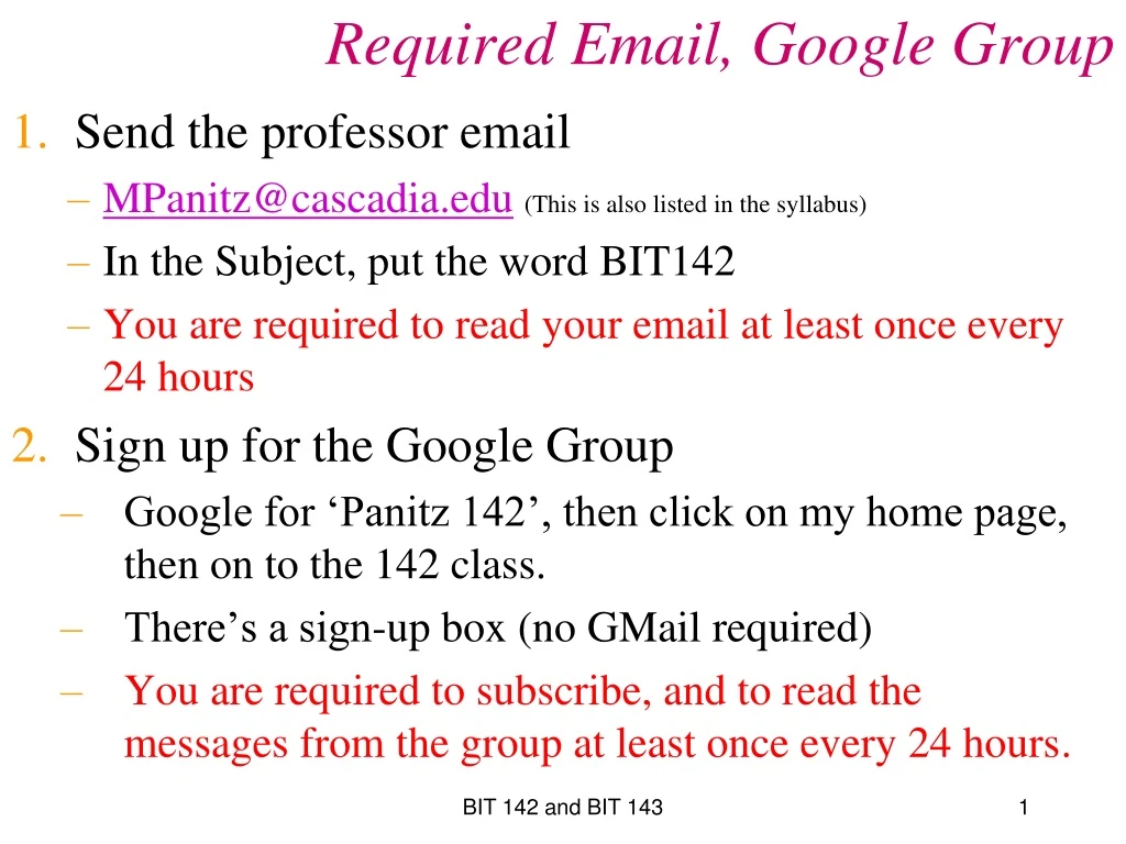 required email google group
