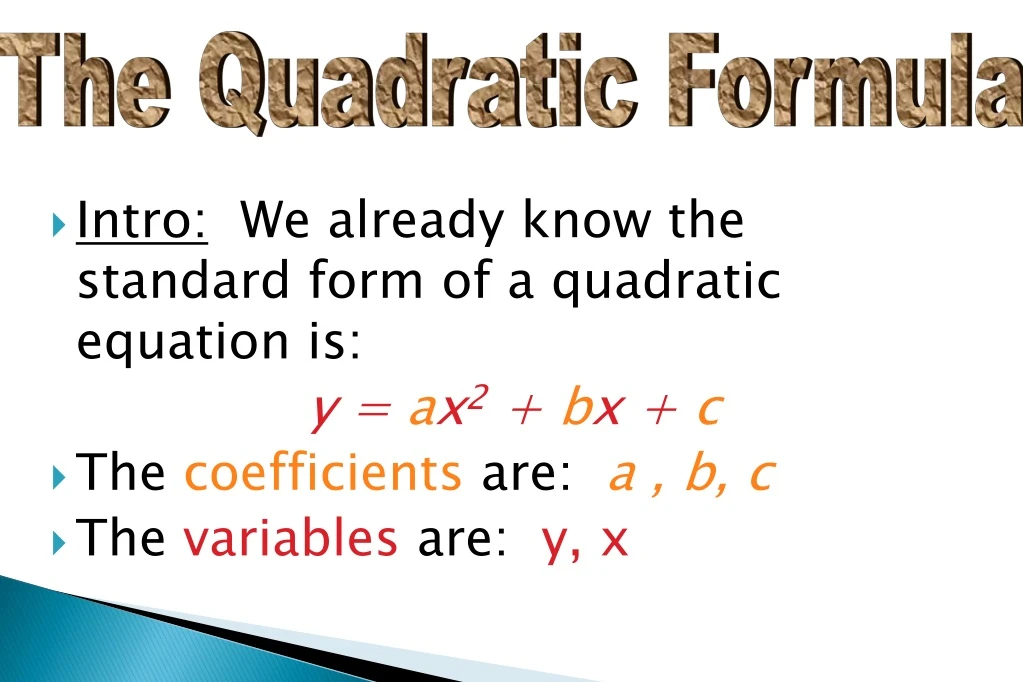 the quadratic formula