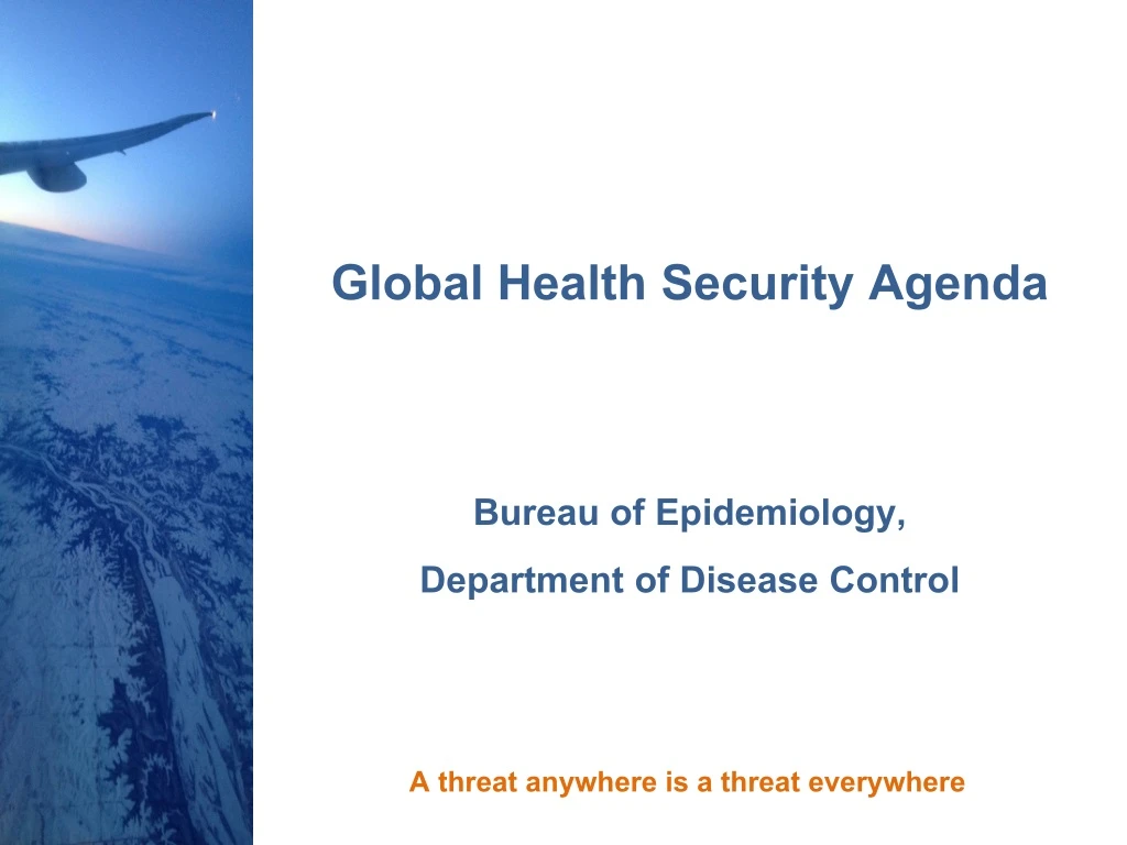 global health security agenda bureau of epidemiology department of disease control