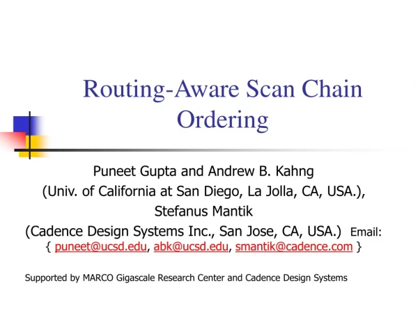 Routing-Aware Scan Chain Ordering