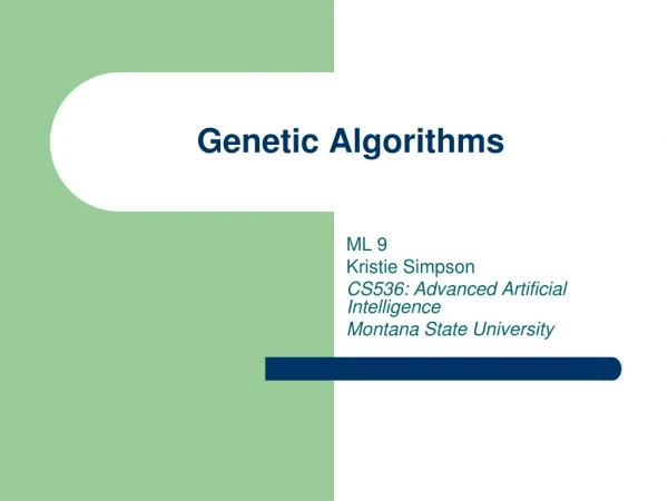 Genetic Algorithms