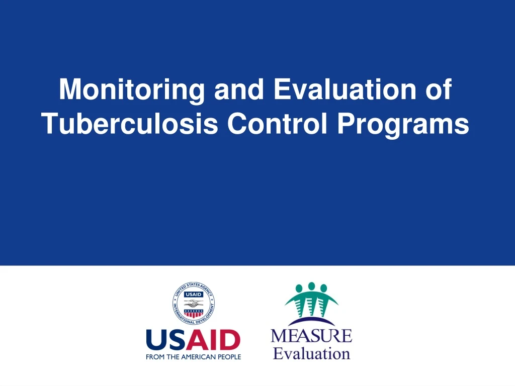 monitoring and evaluation of tuberculosis control programs
