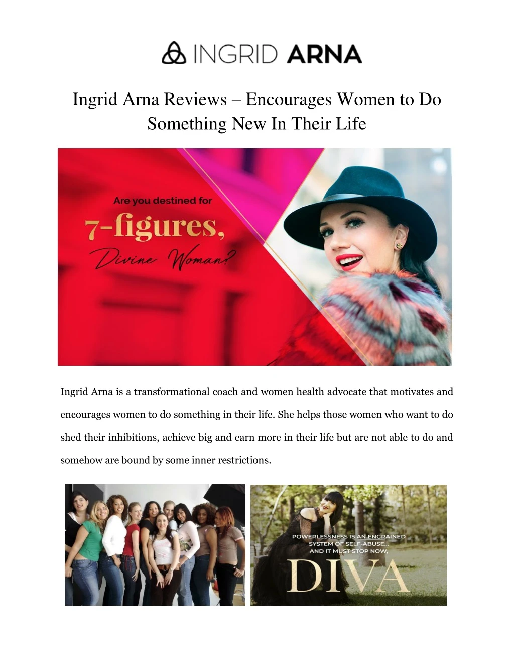 ingrid arna reviews encourages women