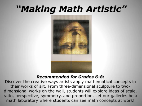 “Making Math Artistic”