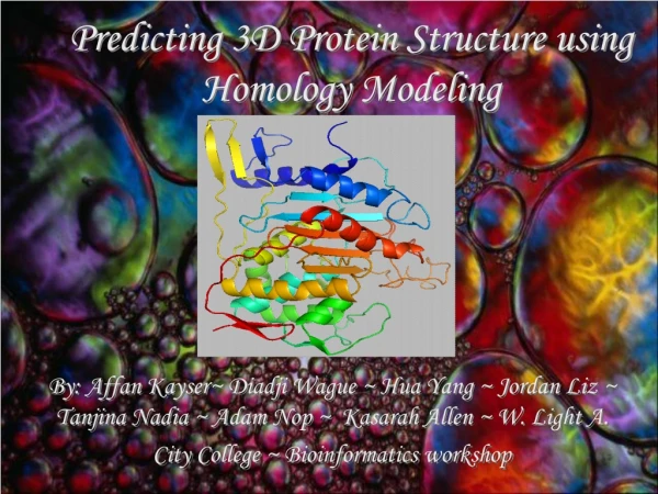 Predicting 3D Protein Structure using Homology Modeling